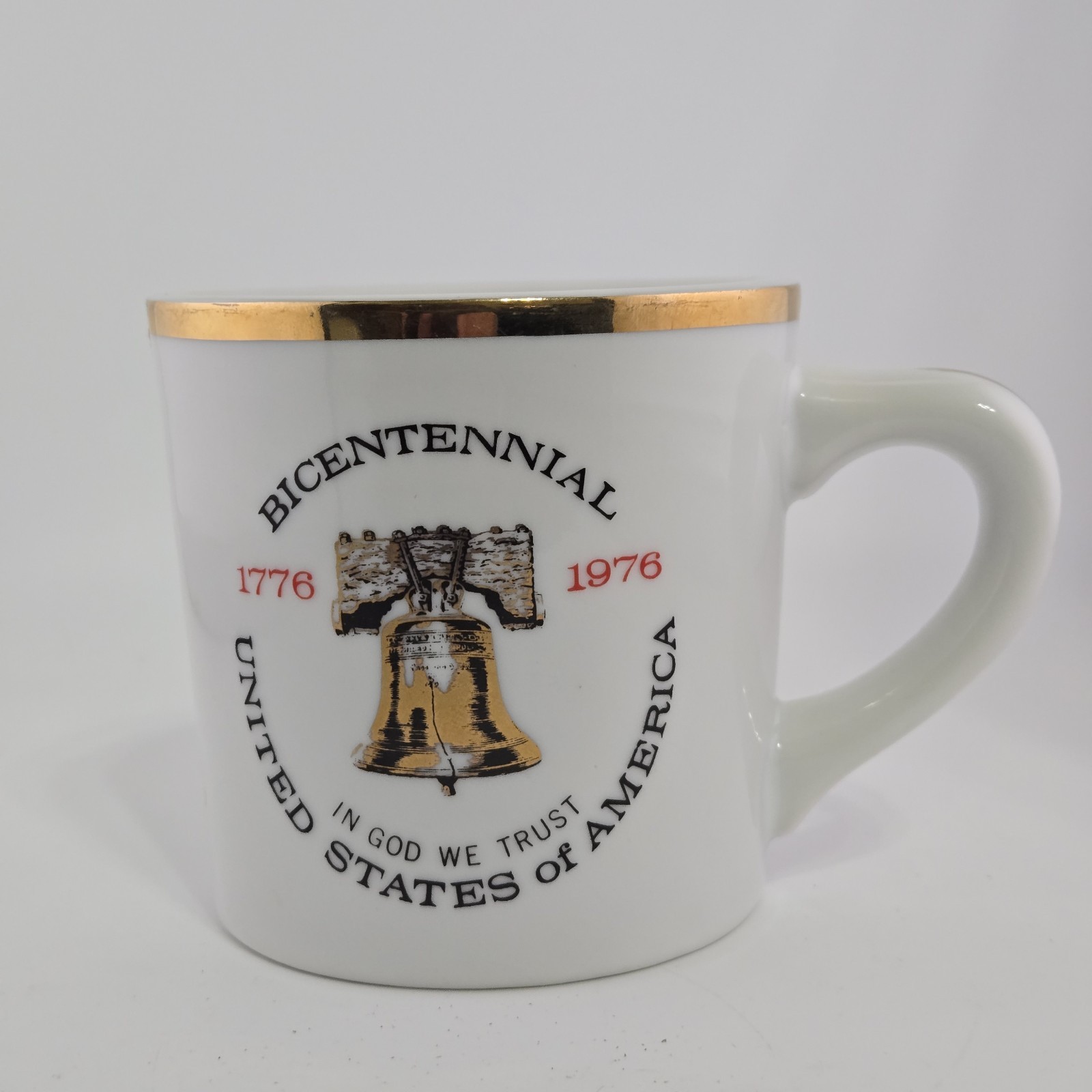 VTG Viletta BICENTENNIAL 1976 United States of America Coffee Mug White Gold