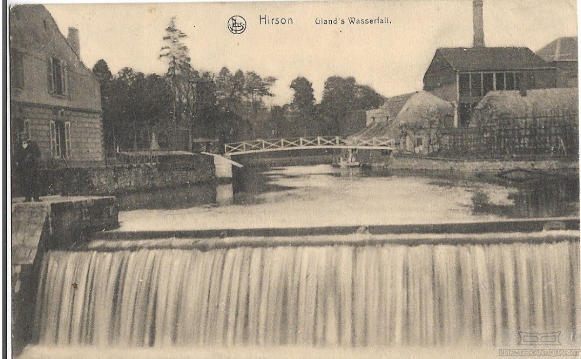 Postcard Hirson. Glands Waterfall. circa 1916, postcard. Circa 1916, Verlag Georg Stilke