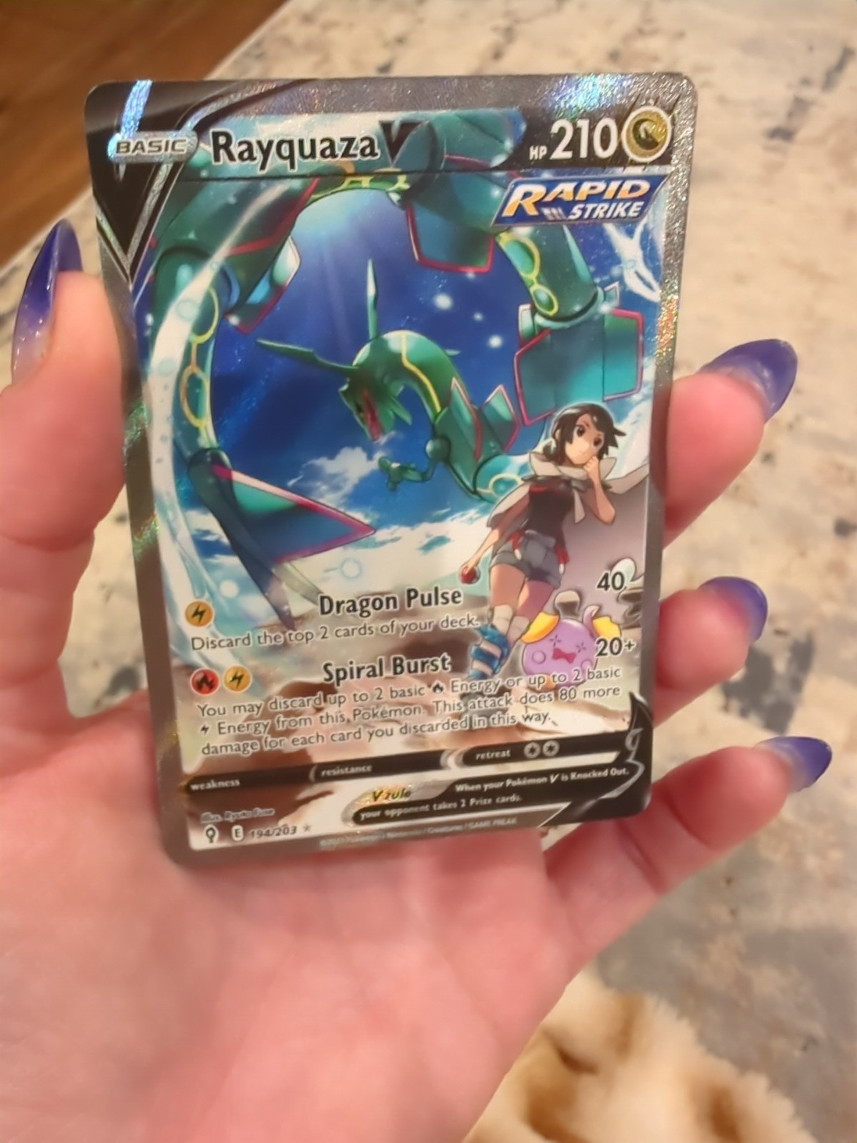 Pokemon 2021 SWSH Evolving Skies #194 Rayquaza V
