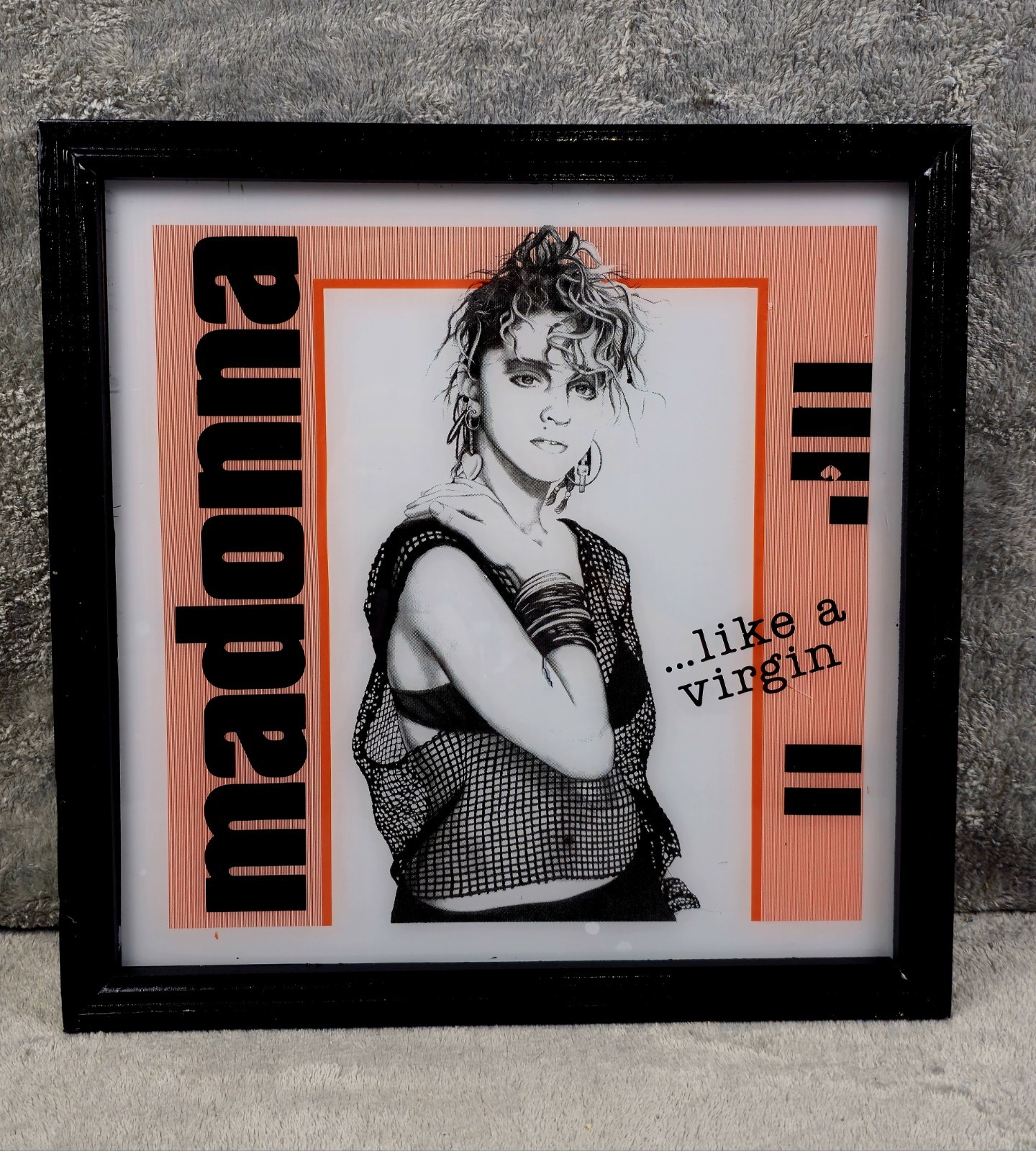 Vintage Carnival Mirror Glass Madonna Like A Virgin 13x13 RARE 1984