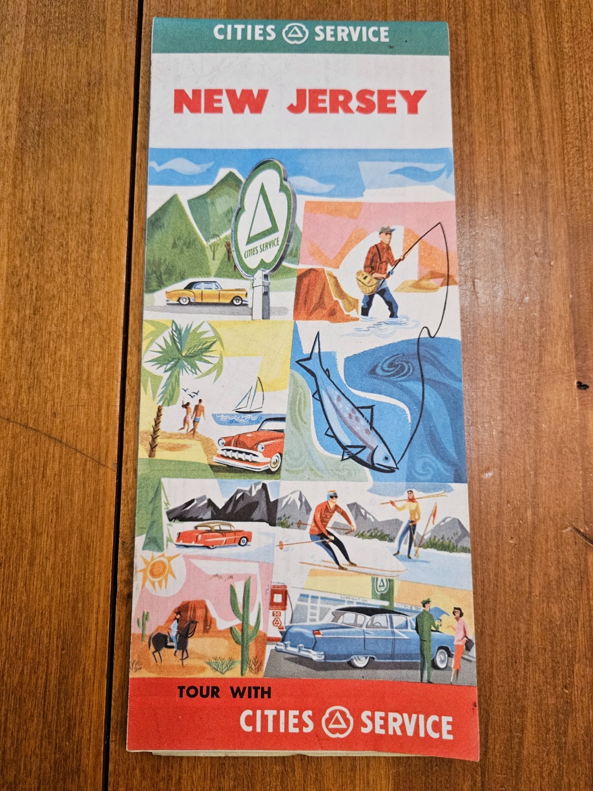Vtg 1956 NEW JERSEY State Cities Service Road Map Vtg 1956 NEW JERSEY State Cities Service Road Map