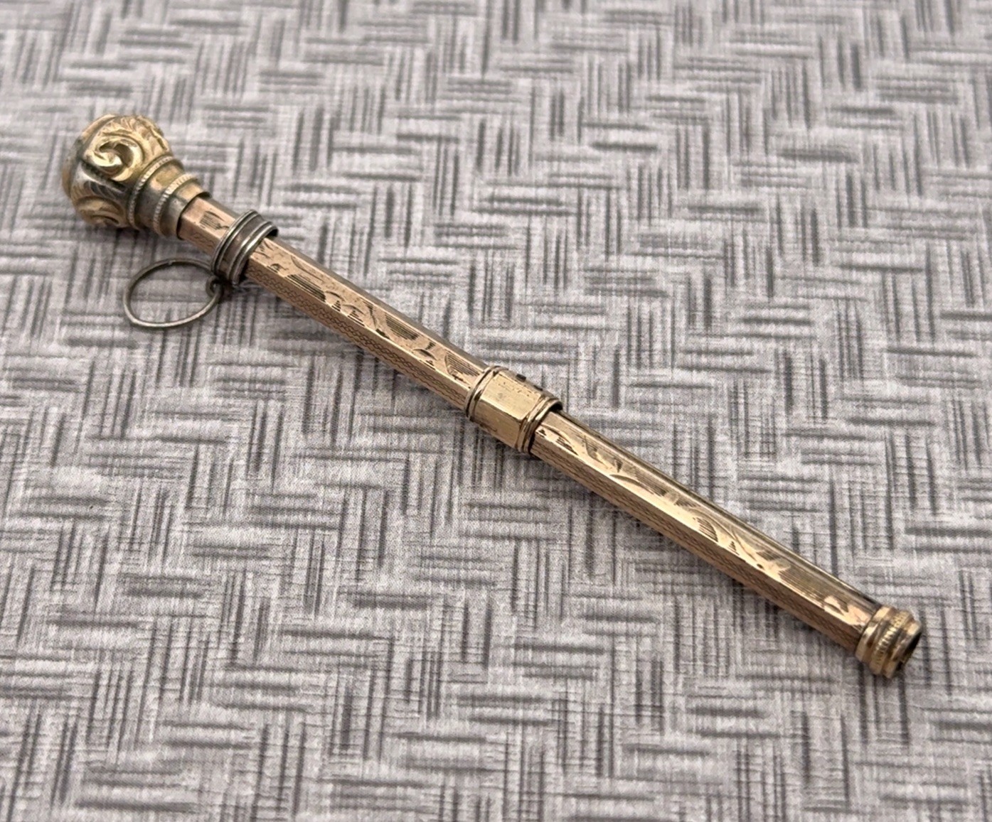 Antique Victorian Gold Filled Telescoping 3” Mechanical Pencil
