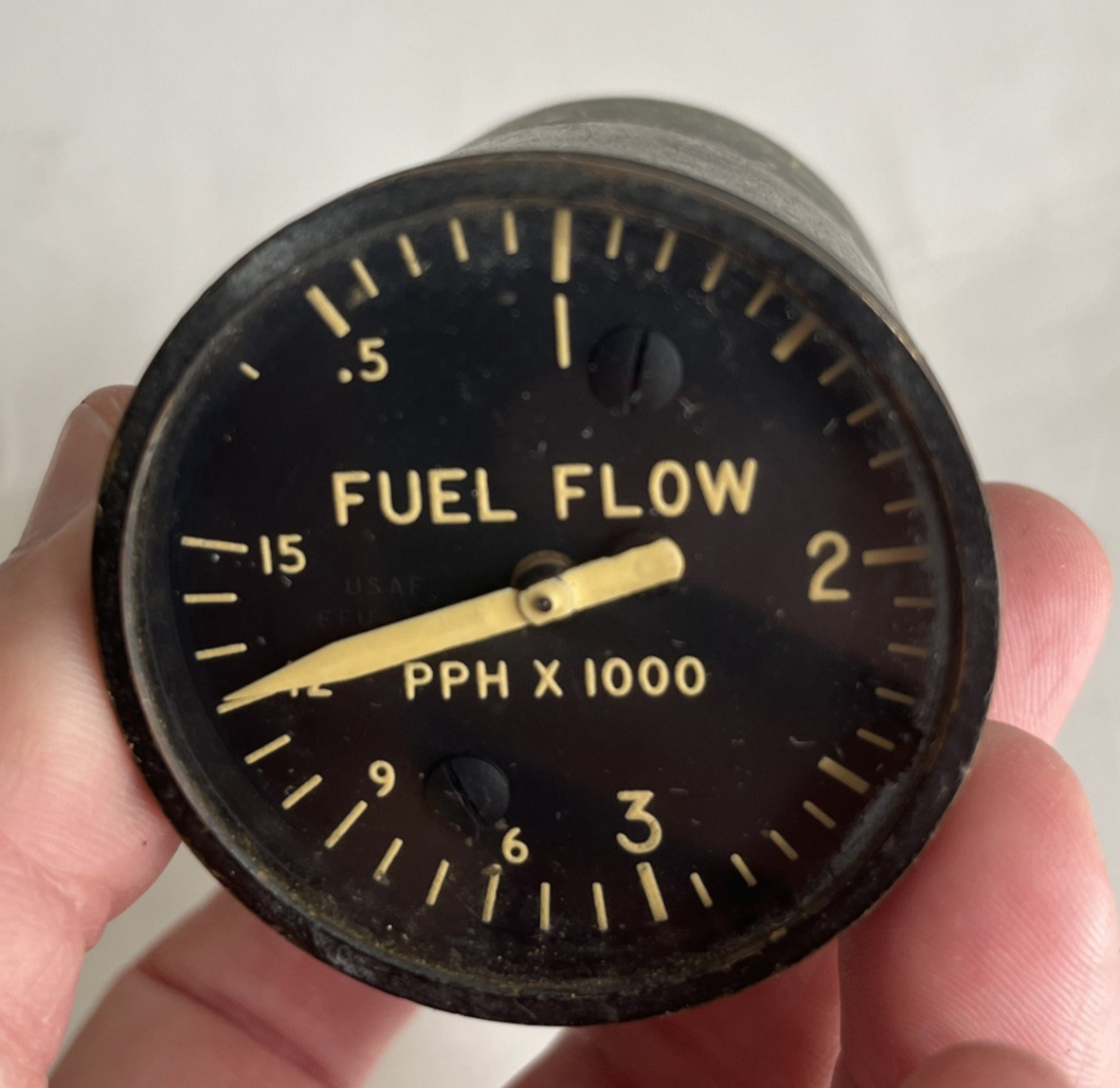 Vintage General Electric 8DJ64GAA Aircraft Fuel Flow Gauge , Original Vintage General Electric 8DJ64GAA Aircraft Fuel Flow Gauge , Original