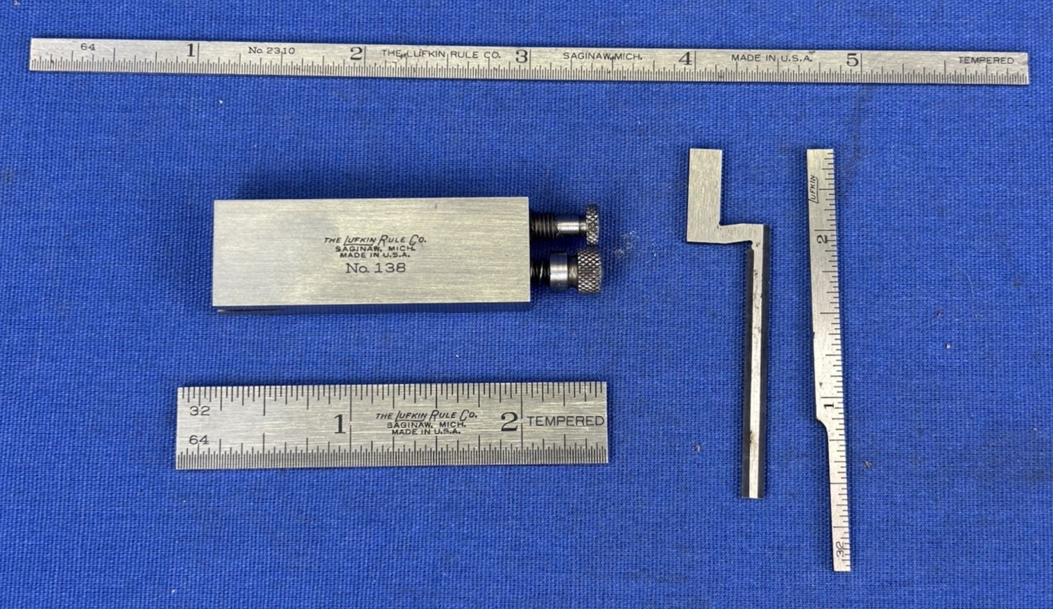 Vintage Lufkin No. 138 Diemakers Square Kit Made in USA Machinist Tool Set