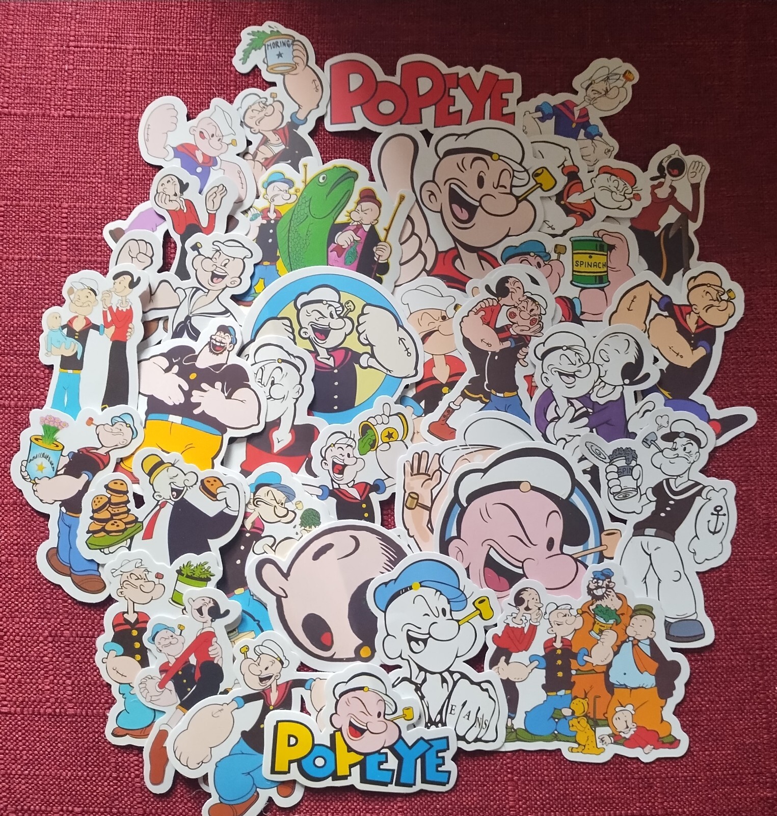 45pc. POPEYE THE SAILOR WATERPROOF VINYL STICKERS/DECALS 45pc. POPEYE THE SAILOR WATERPROOF VINYL STICKERS/DECALS