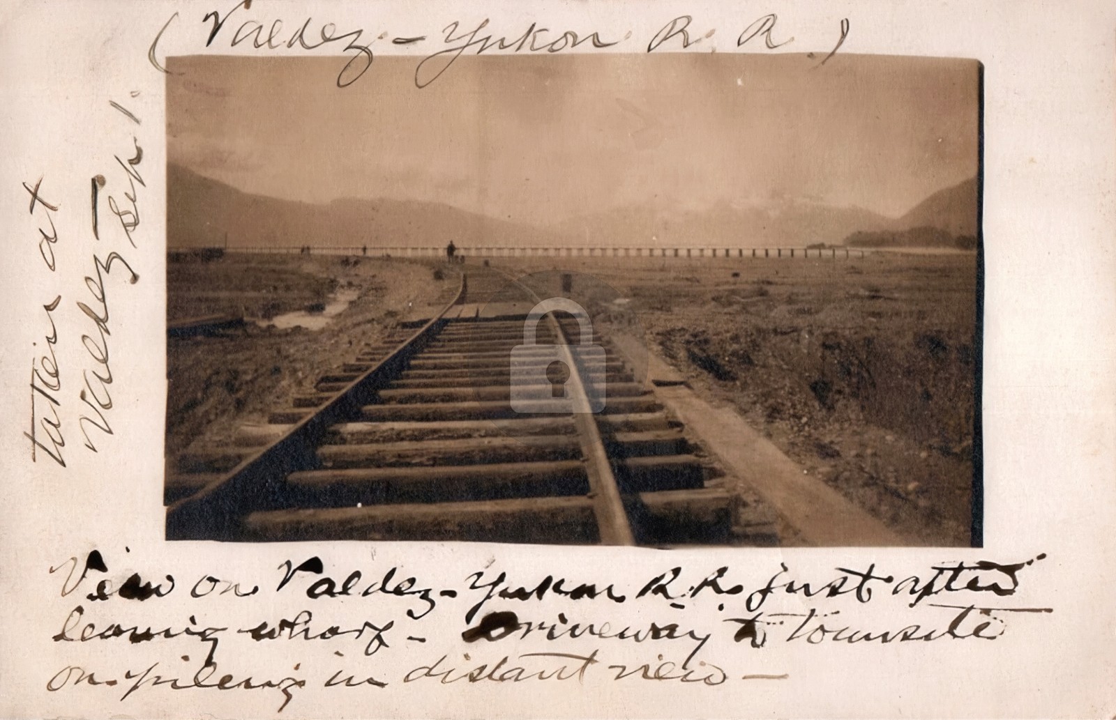 c1905 View On Valdez Yukon Railroad Valdez Alaska AK RPPC Photo Postcard COPY