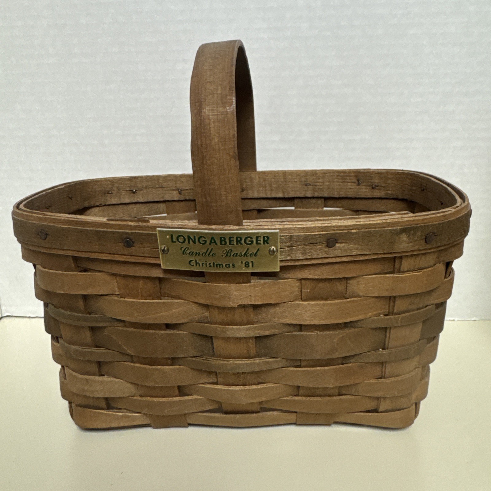 Longaberger 1981 Christmas Candle Basket - Green - Vintage - Rare