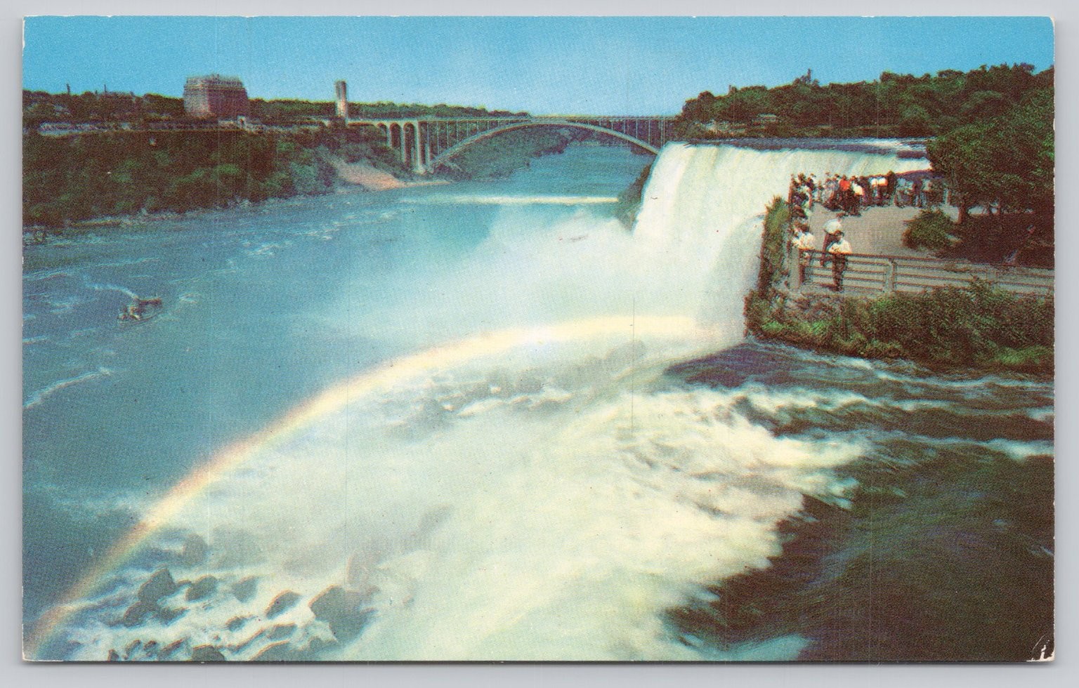 Vintage 1960 Niagara Falls NY Rainbow in Mist Curteichcolor Postcard Vintage 1960 Niagara Falls NY Rainbow in Mist Curteichcolor Postcard