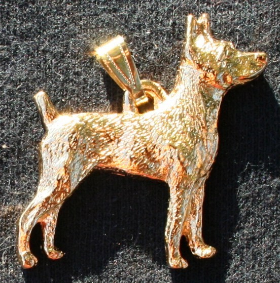 Rat Terrier Dog 24K Gold Plated Pewter Pendant Jewelry USA Made