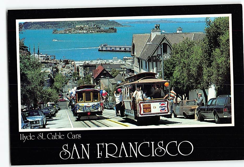 Postcard Cable Cars on Hyde Street San Francisco California USA