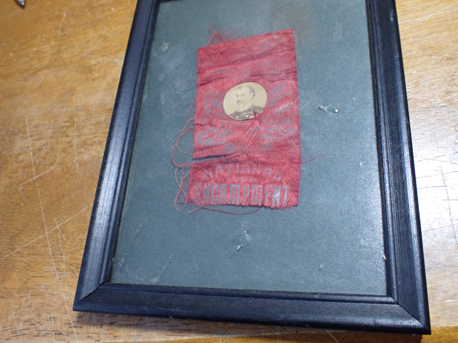 GAR RIBBON GRAND REBUBLIC OF ARMY CIVIL WAR ENCAMPMENT RIBBON VINTAGE   BX B