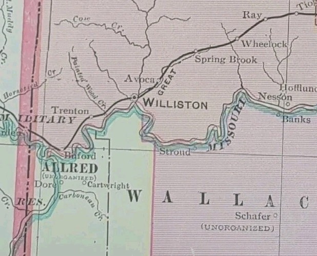 Vintage 1905 NORTH DAKOTA Map 22