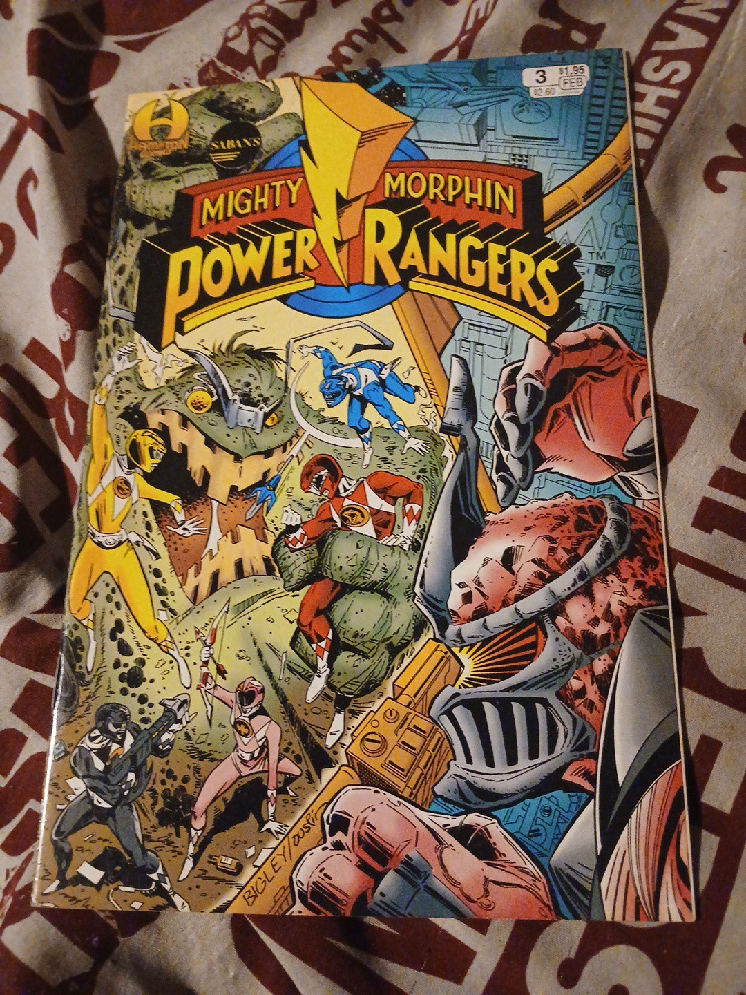 Mighty Morphin Power Rangers #3 Hamilton Comics 1995 Red Blue Black Green 1st Pr