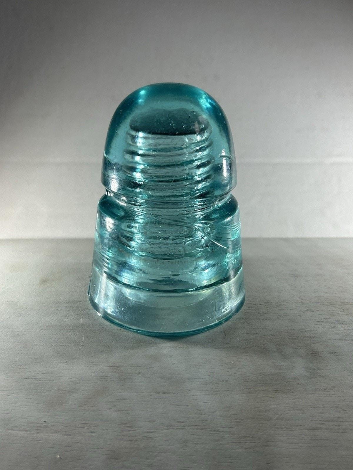 Antique Brookfield CD 145 Ice Blue Insulator Beehive Light Aqua c.1895-1915