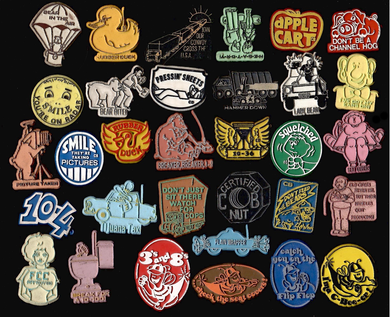 32x Lot CB Radio Lingo Vtg Rubber Truck Trucker Fridge Magnet Novelty '70s