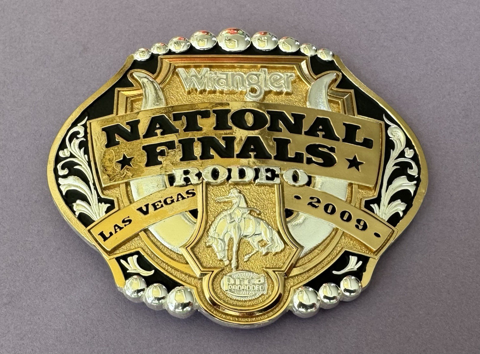 VTG NOS NIB 2009 Wrangler NFR National Finals Rodeo Numbered Trophy Belt Buckle