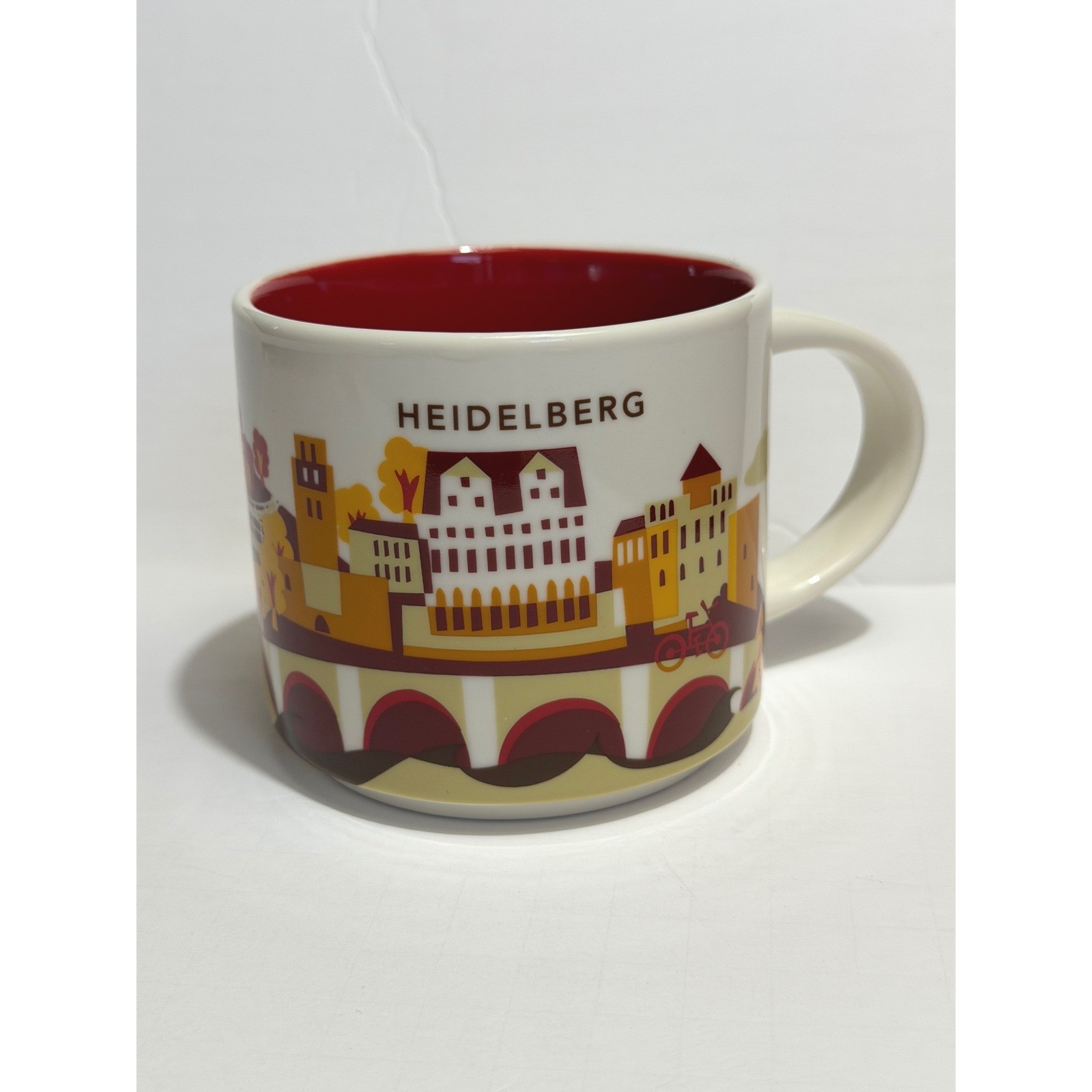 Starbucks Heidelberg You Are Here Mug 14oz Red Interior Germany City Souvenir