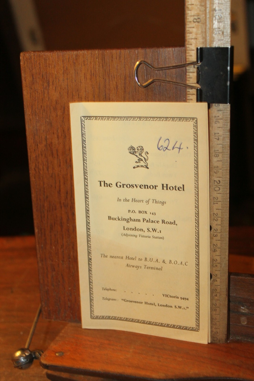 Vintage 1960\'s The Grosvenor Hotel Buckingham Palace London Rate Brochure 