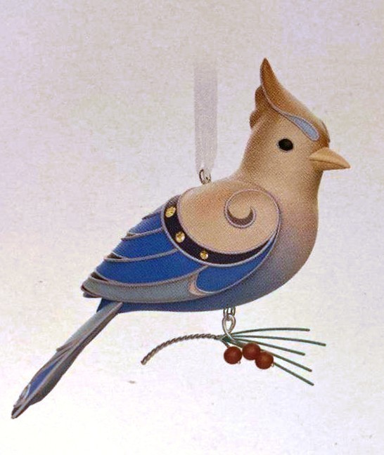 NIB 2023 LEUCISTIC STELLAR\'S JAY Hallmark LIMITED ED Ornament BEAUTY OF BIRDS FS