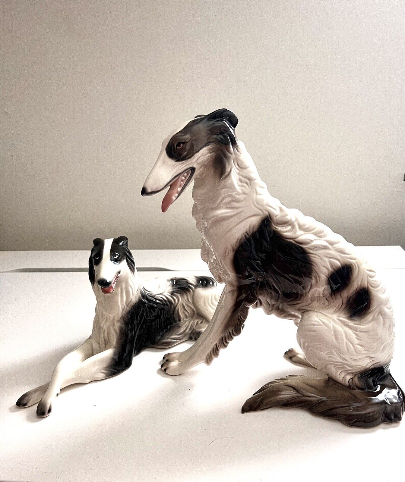 Vintage Glaze Hand Painted Borzoi Dog Russian Wolfhound Ceramica De Cuernavaca