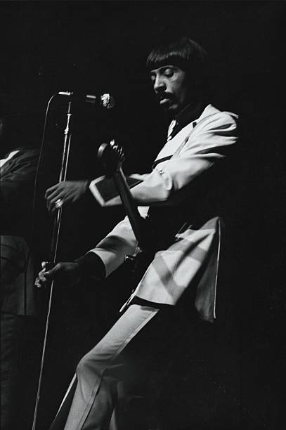 Ike Turner On Stage With A Guitar His Hands On The Microphone Old Photo