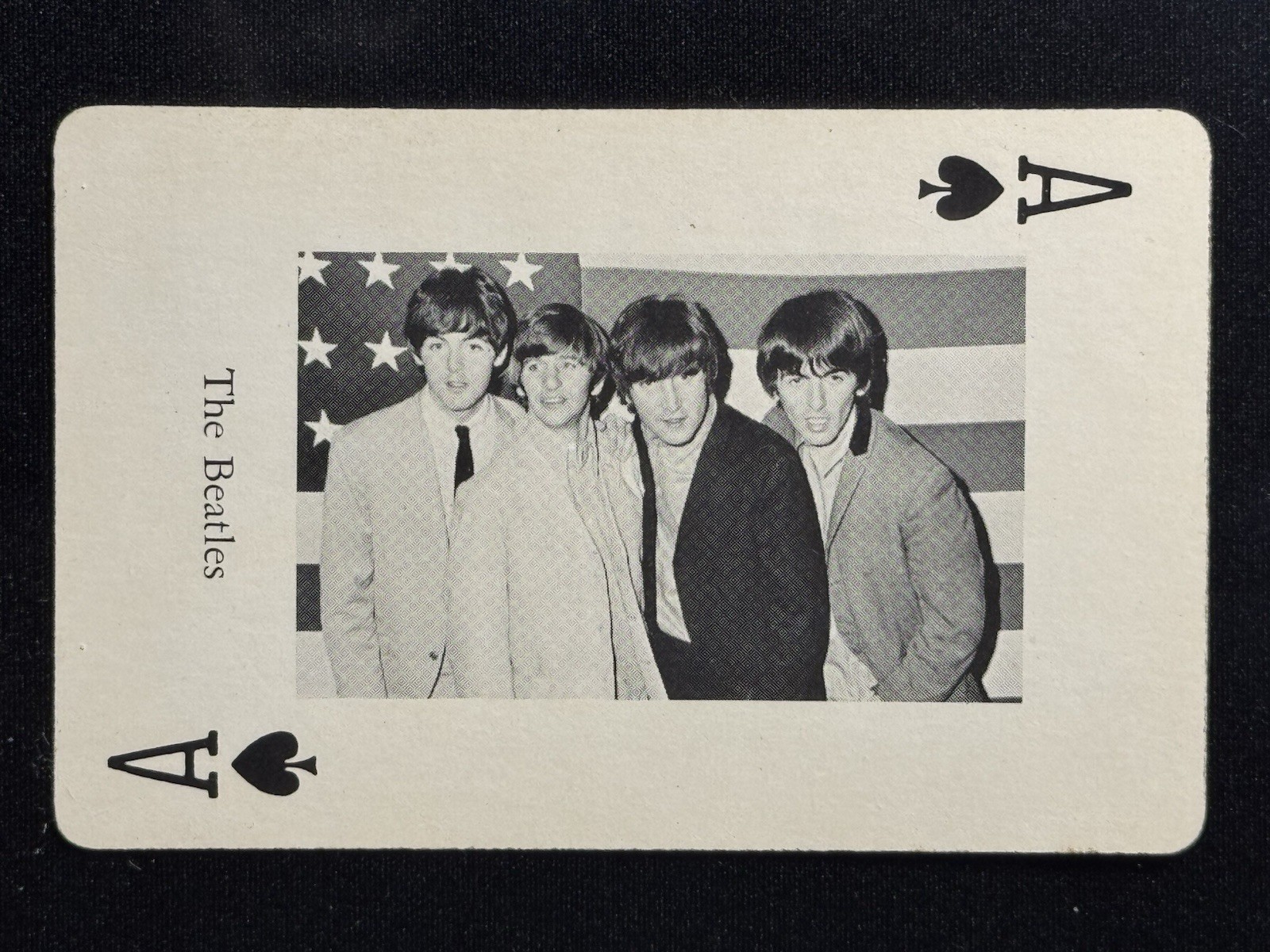 1966 THE BEATLES Heather Music Playing Card ACE of  SPADES