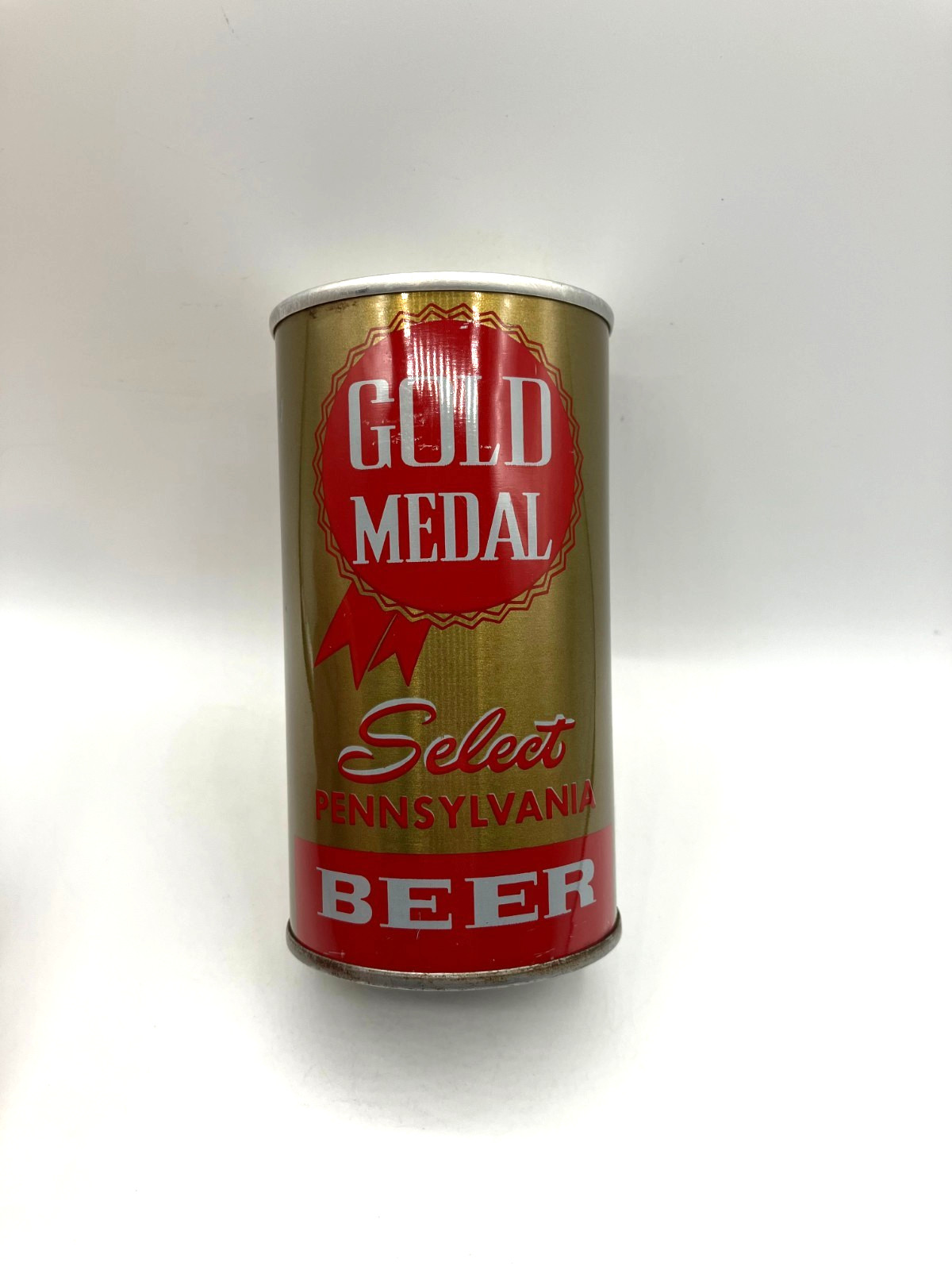 Sharp 12oz * GOLD MEDAL * Select SS 60\'s LIFT RING Tab Beer Can Gold Medal Penn.