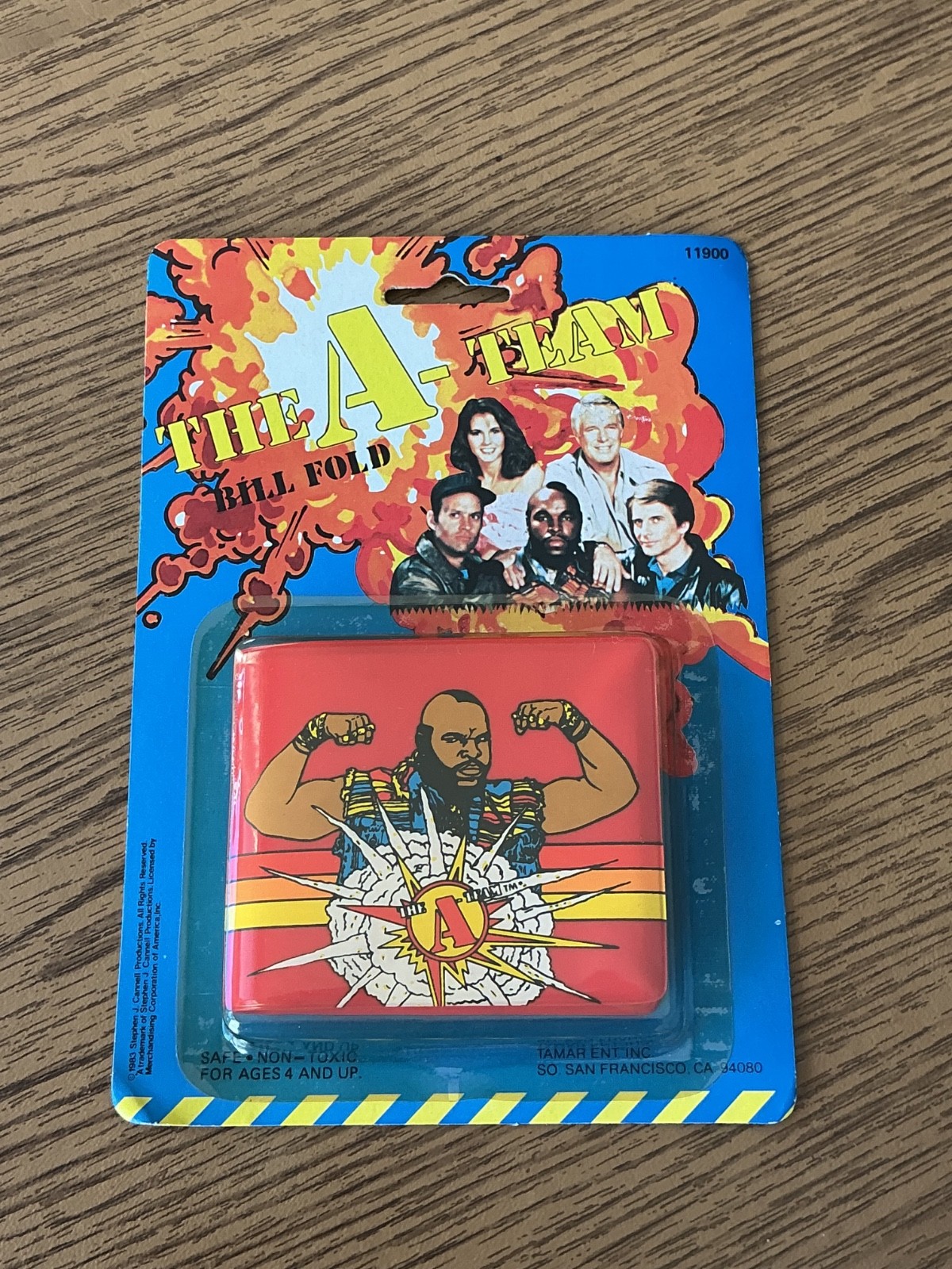 Vintage A Team Bifold Wallet B A Baracus Red Vinyl 1983 Brand New Sealed