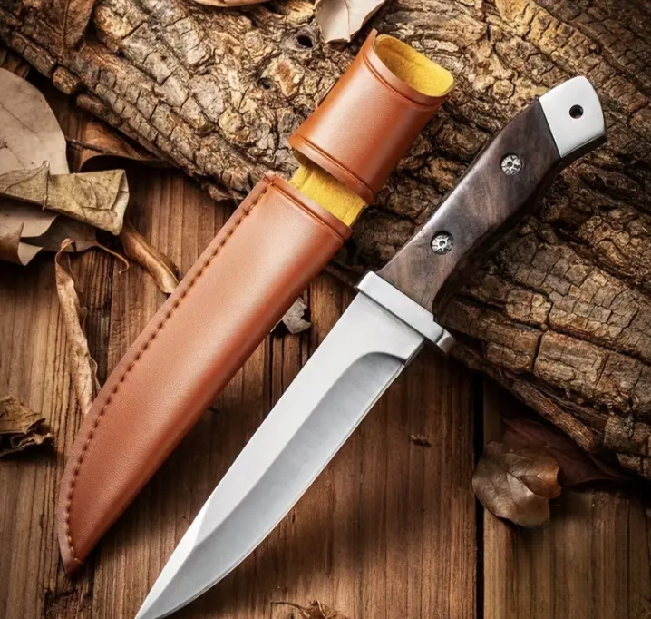 Custom Handmade Stainless Steel Mongolian Knife-Bowie Hunting Knife With Sheath