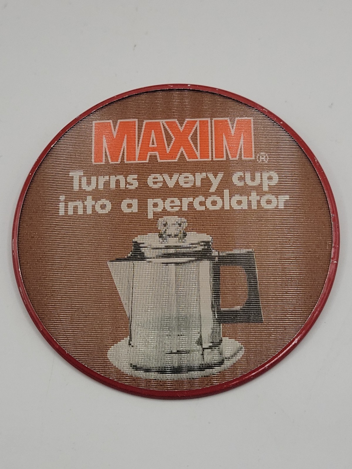 VINTAGE Maxim Every Cup Percolator Coffee LENTICULAR 2.5\