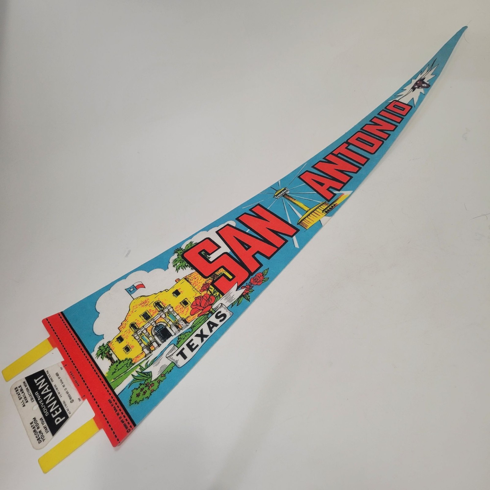 Vintage San Antonio Texas Souvenir Pennant With Alamo Trench MFG