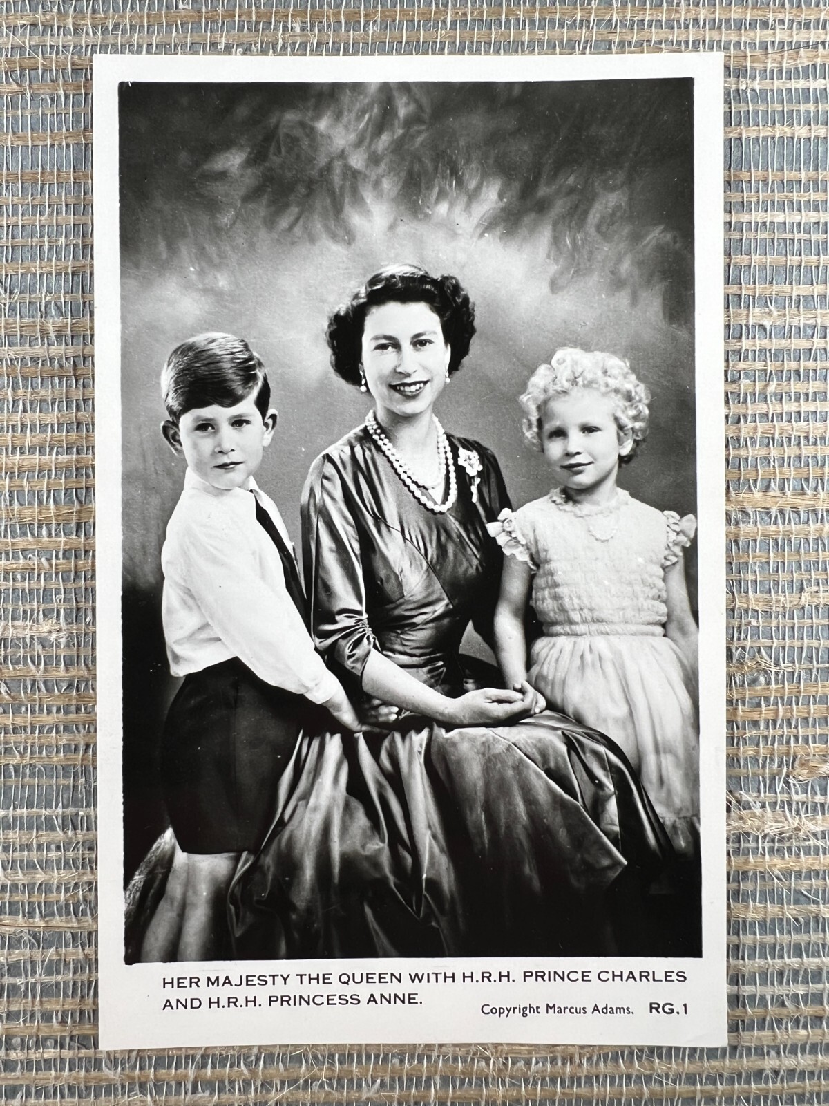 RPPC Her Majesty the Queen with Prince Charles & Princess Anne Postcard Royalty