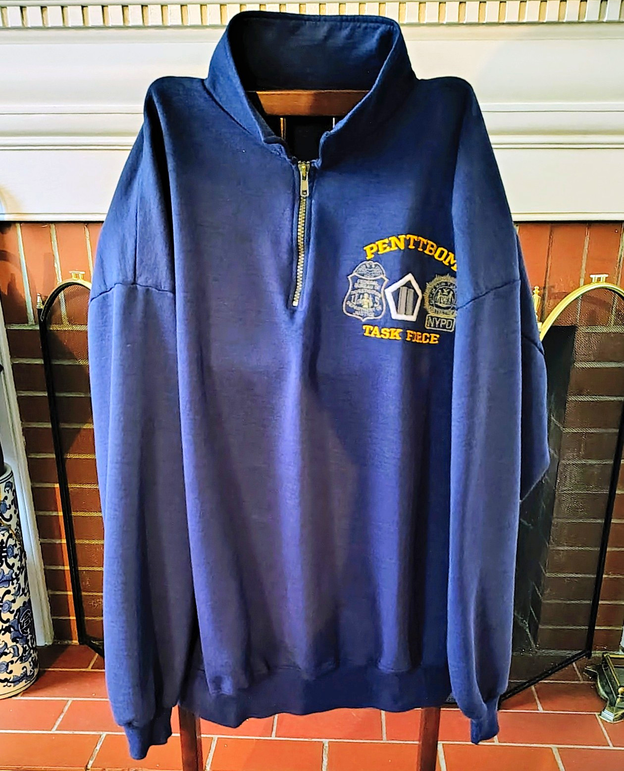 Rare Authentic FBI PENTTBOM Task Force 9/11 Investigation Quarter Zip Fleece