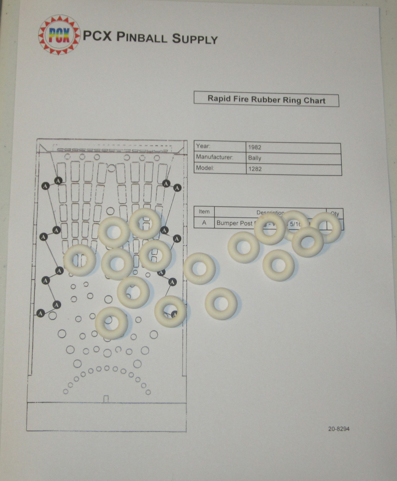 1982 Bally Rapid Fire Pinball Machine Rubber Ring Kit