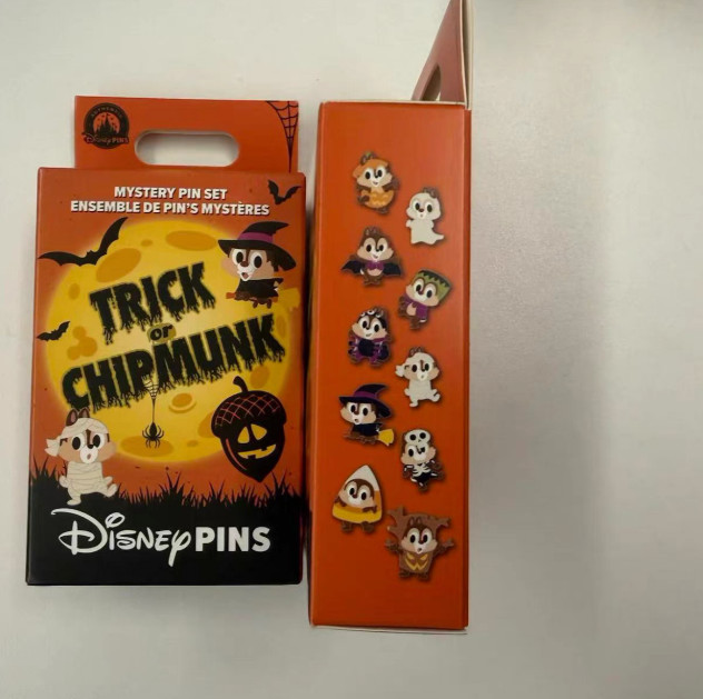 Authentic HK Disney 2026 Halloween Trick or Chip Munk Mystery Pins 1 Blind Box
