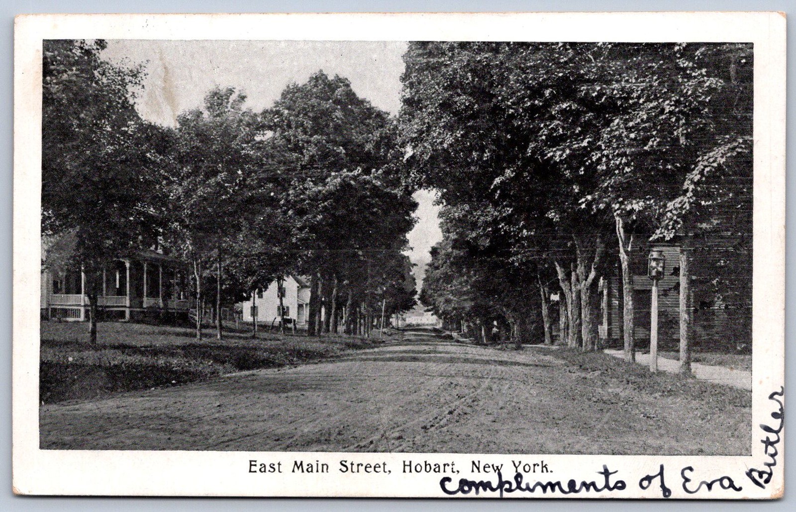 K32/ Hobart New York Postcard Delaware Co c1910 East Main Street 101