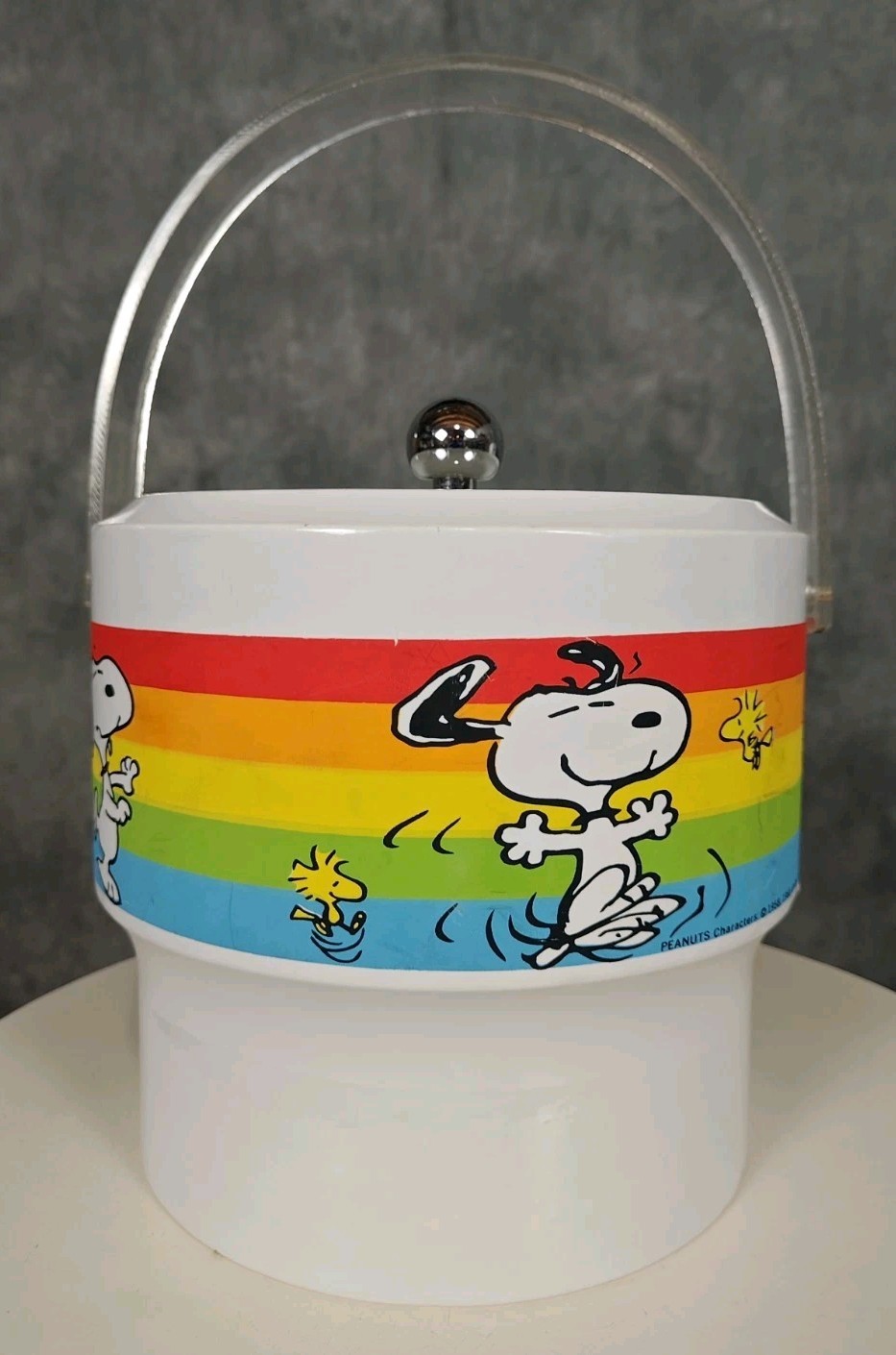 Very Rare PEANUTS Snoopy & Woodstock Ice Bucket 1965 MCM 
