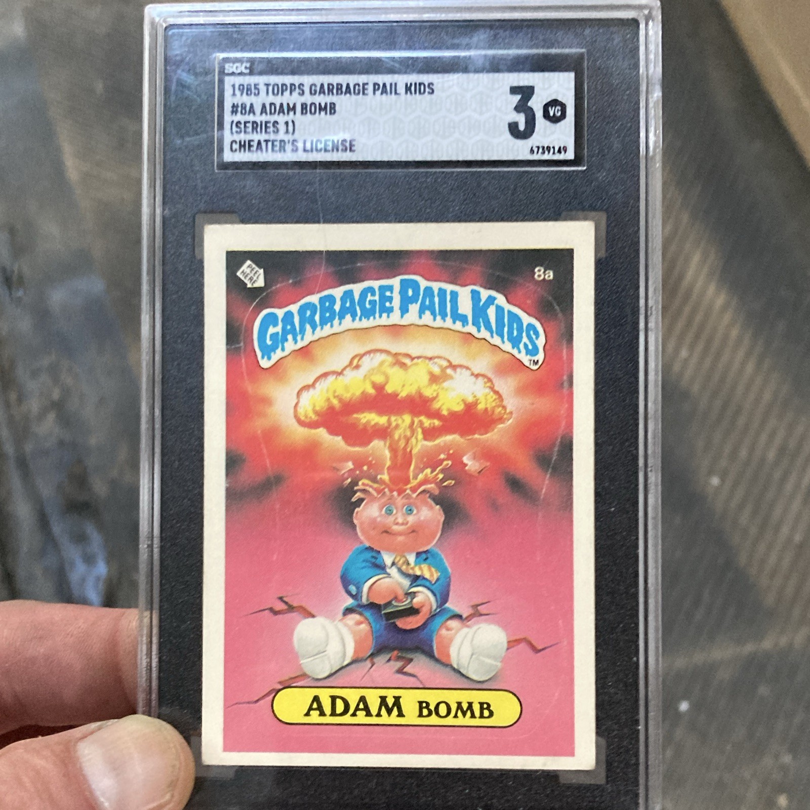 Topps 1985 Garbage Pail Kids Series 1 #8a Adam Bomb Cheater\'s License