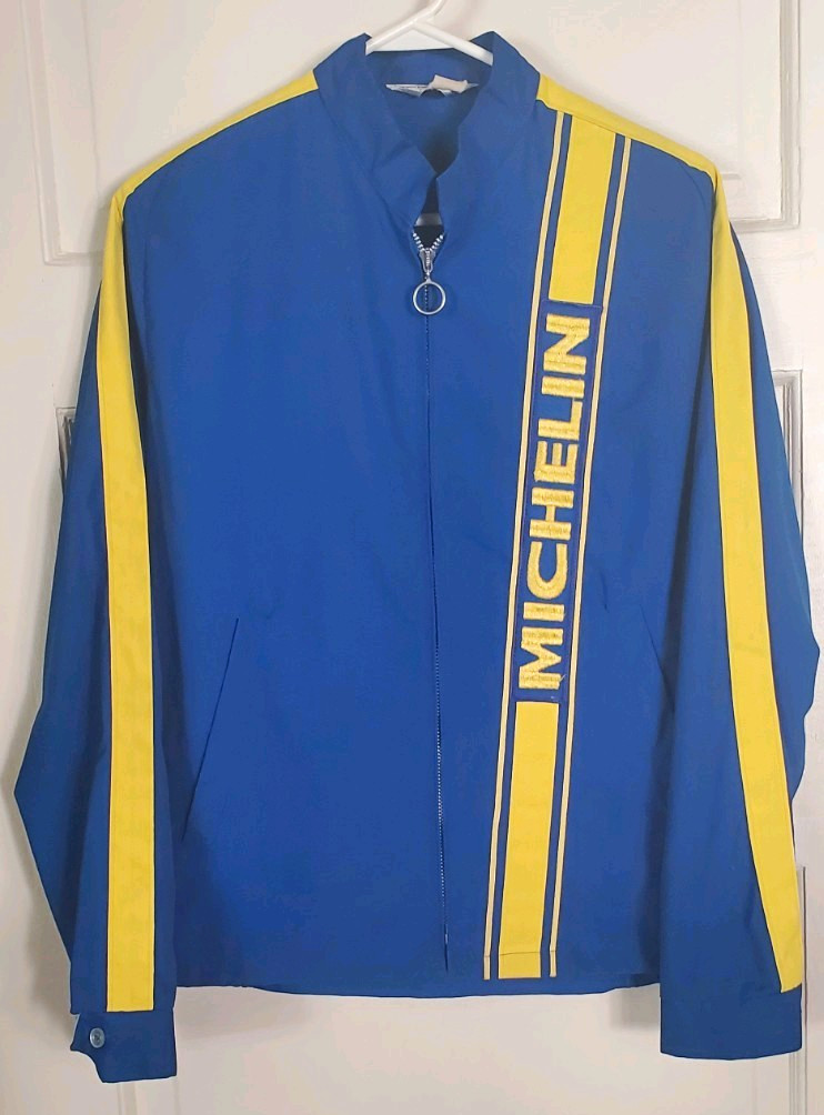 1970s Vintage Swingster Michelin Blue/Yellow Racing Jacket Windbreaker Medium 1970s Vintage Swingster Michelin Blue/Yellow Racing Jacket Windbreaker Medium