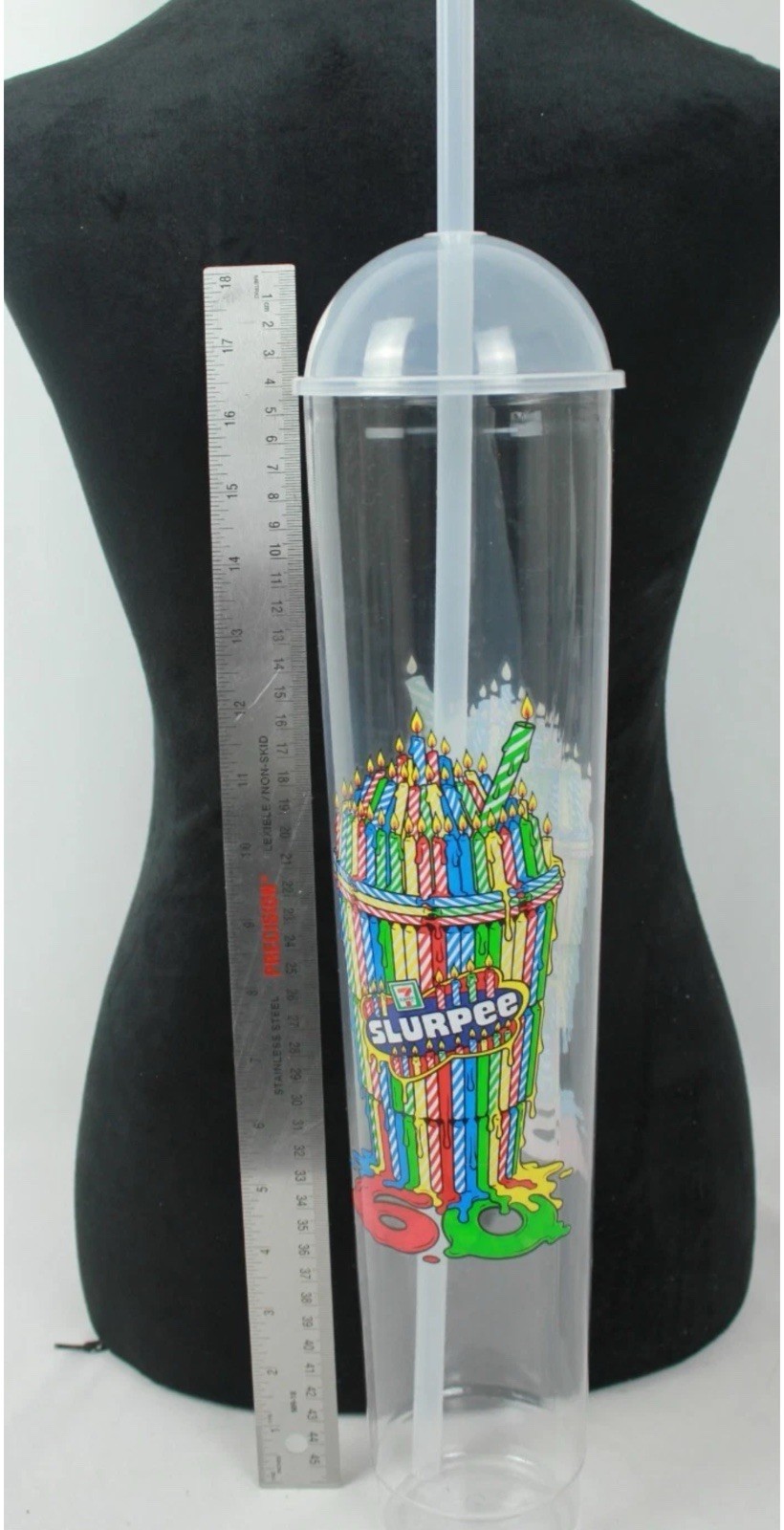7/11 Slurpee 60th Anniversary 93oz Long Boy Cup With Lid And Straw Hard Plastic