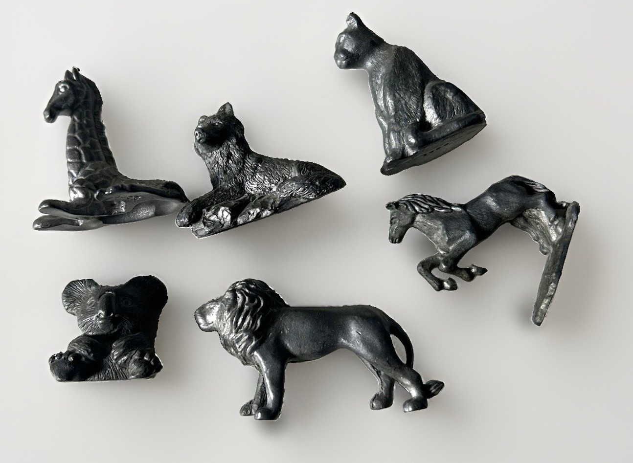 VTG 6-year set of Girl Scout pewter incentive animal 3D figurines from 1995-2000 VTG 6-year set of Girl Scout pewter incentive animal 3D figurines from 1995-2000