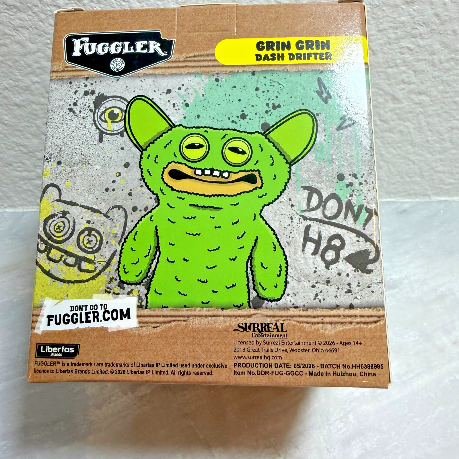 NIB Fuggler Car Dash Drifter Spinning Green Grin Grin Moves 360 as You Drive