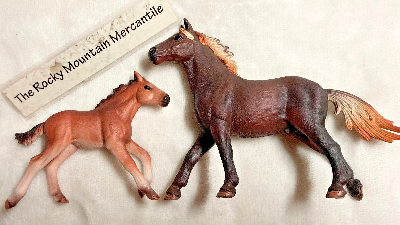 Schleich Mustang Stallion 1380 & Foal BABY HORSE 13807 Running NEW RETIRED LOT