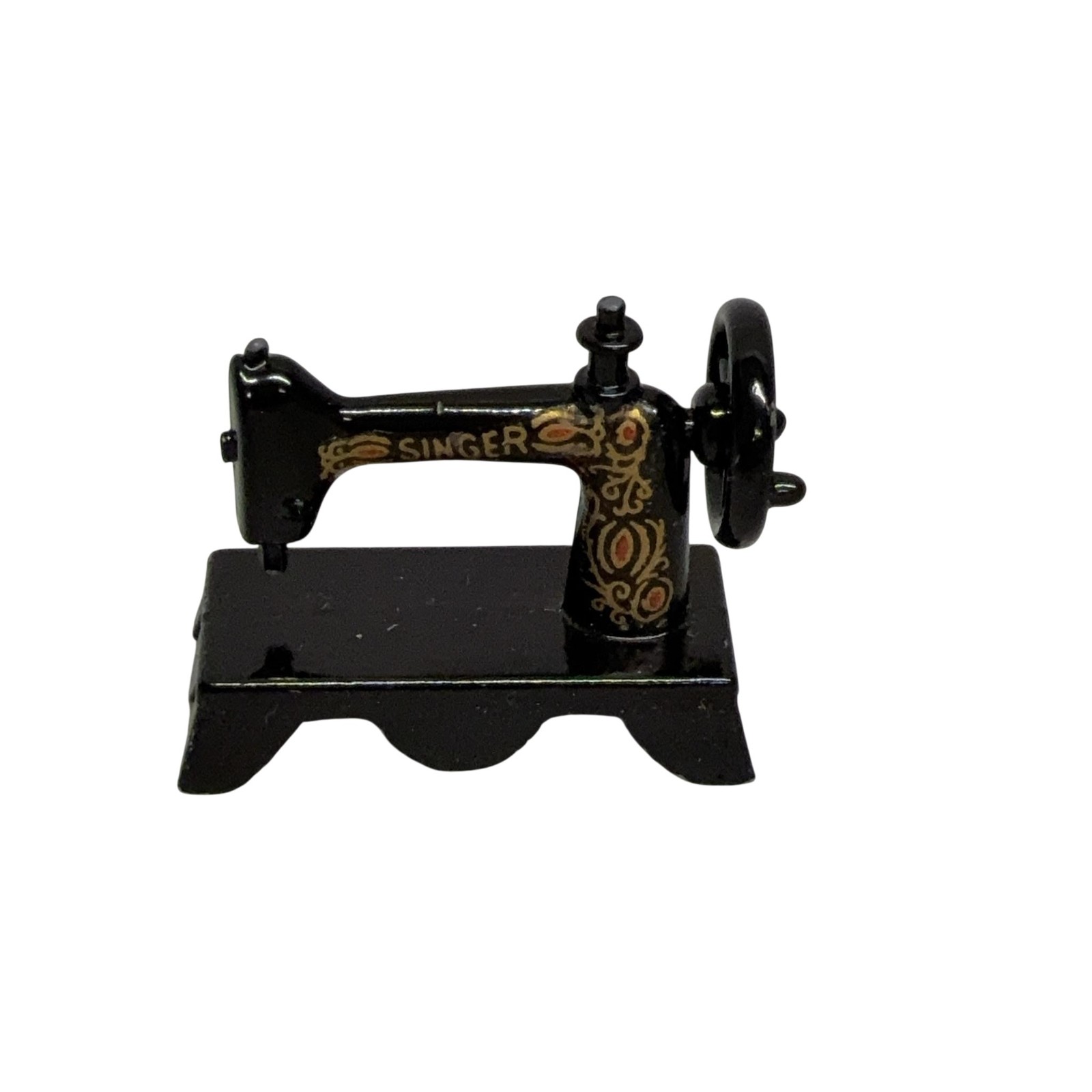 Singer Miniature Sewing Machine Notion Black Metal Gold Tone Small Decor