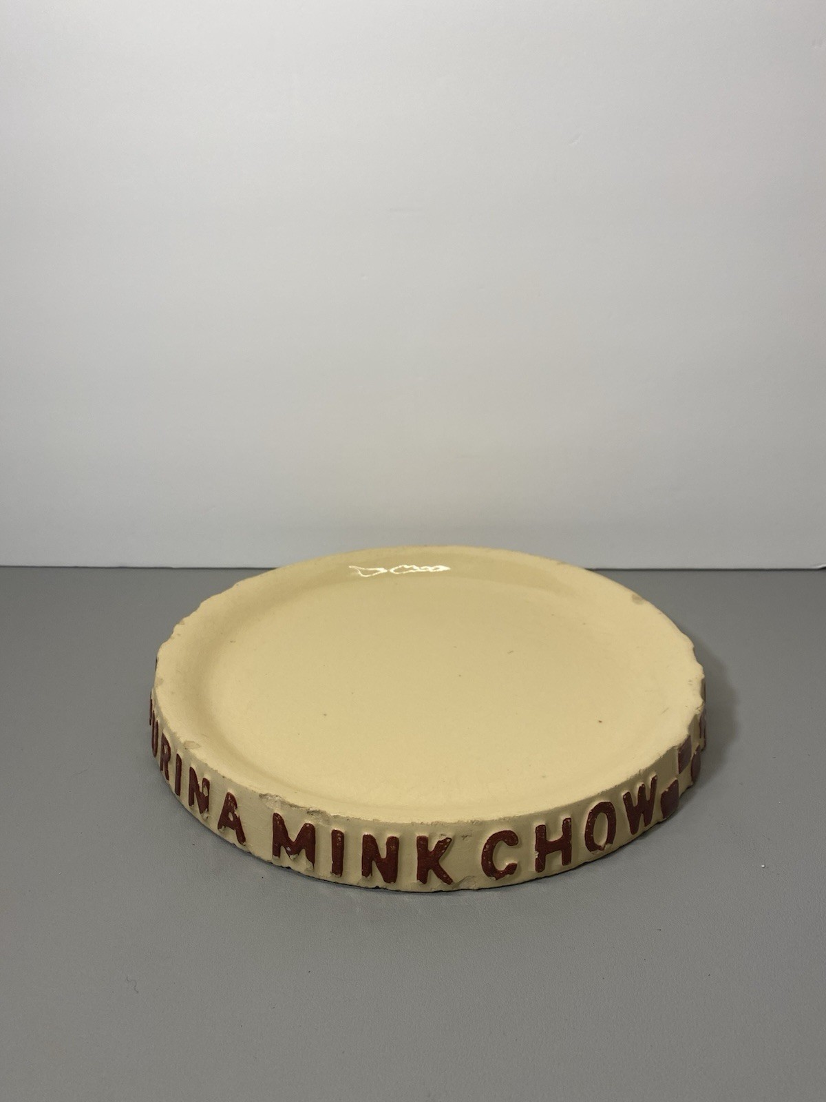 Vintage Ralston Purina Mink Chow Advertising Watt Pottery Bowl Feed Tray