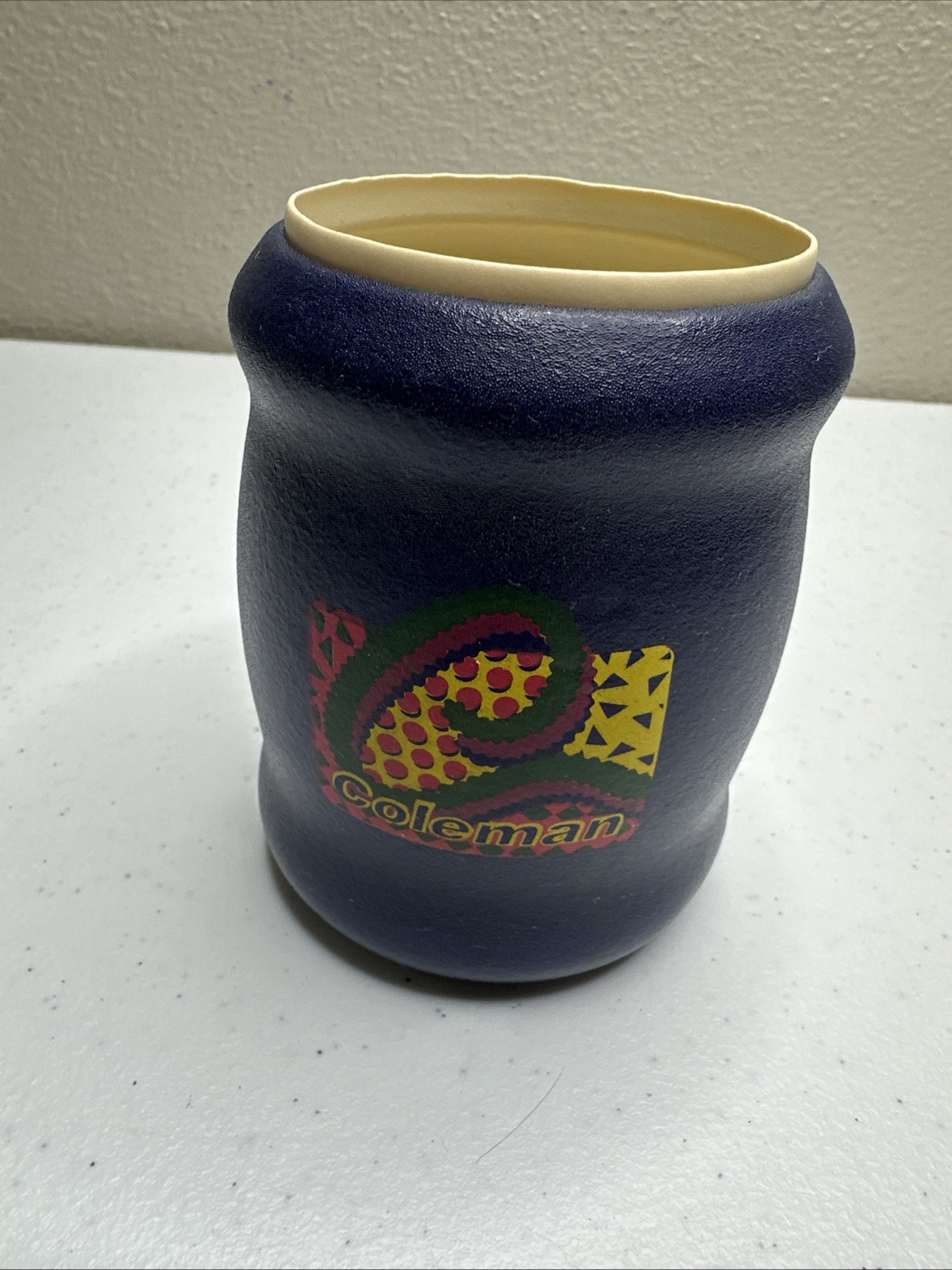Vintage 90s Coleman Koozie Coozie Tuffoam Blue Insulated Drink Holder Cozy