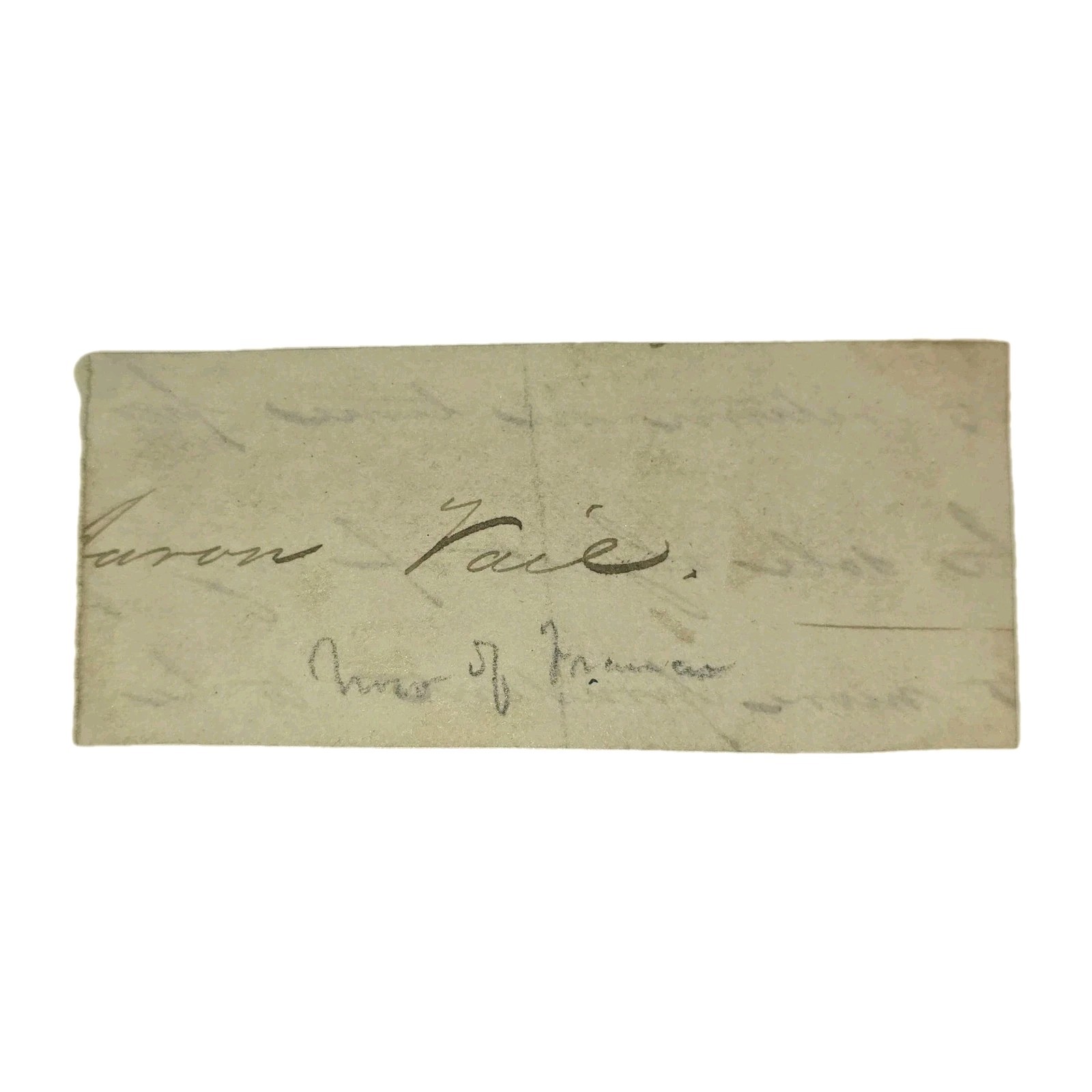 Aaron Vail Autograph – U.S. Minister to Spain, 1830s Diplomat Signature