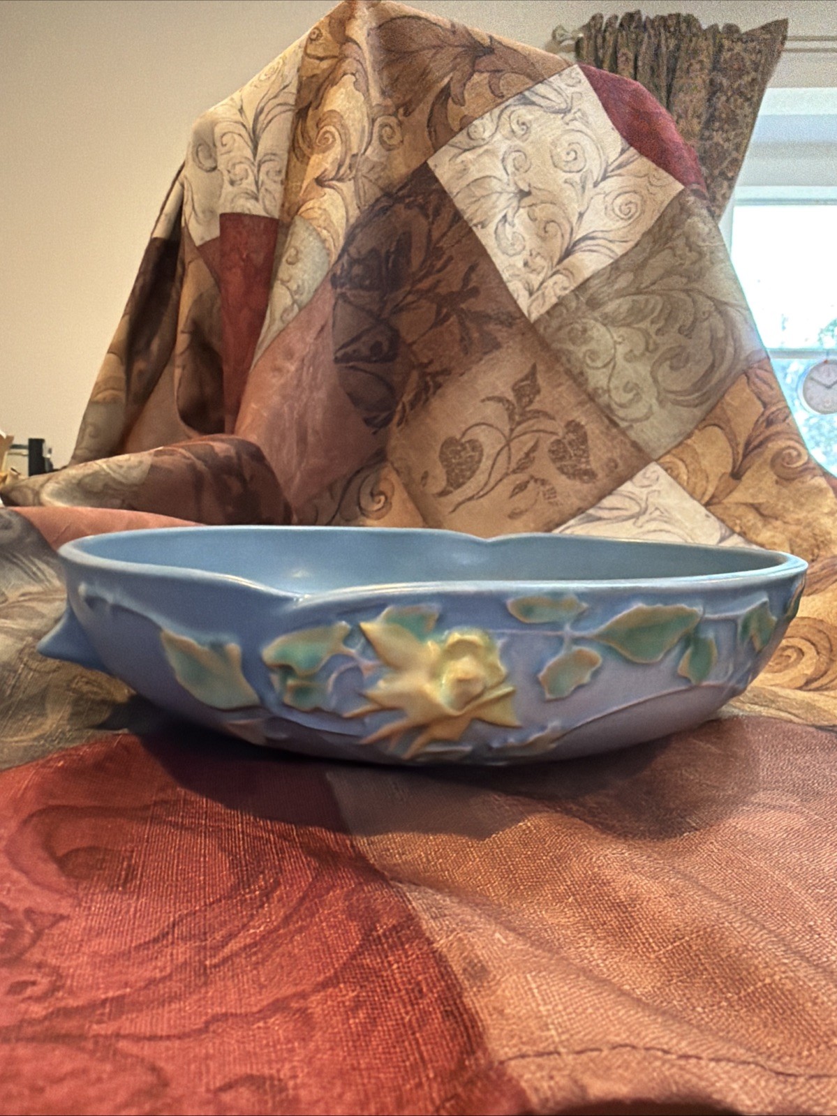 Vintage Roseville Columbine Pottery Blue Vase perfect condition 1941-1954 Vintage Roseville Columbine Pottery Blue Vase perfect condition 1941-1954
