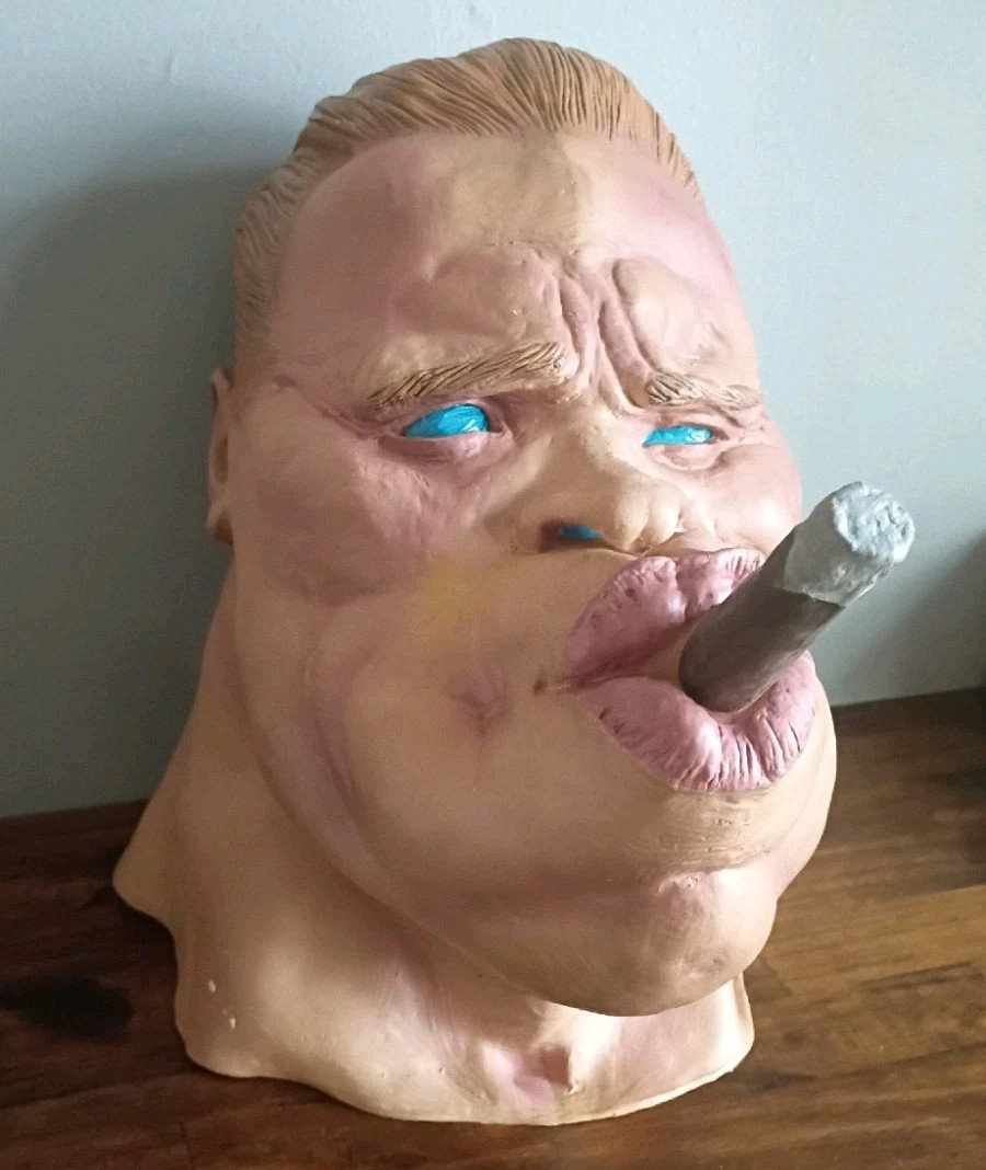 Mario Chiodo Studios Near Vintage Arnold Schwarzenegger Cigar Halloween Mask \'04