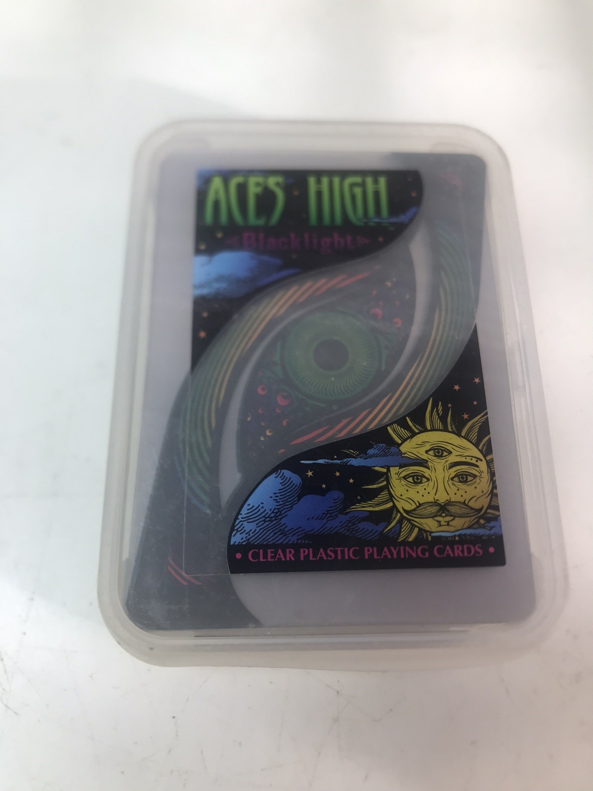 VERY RARE  Aces High UV Black Light Playing Cards Neon Glow Deck/Free Shipping